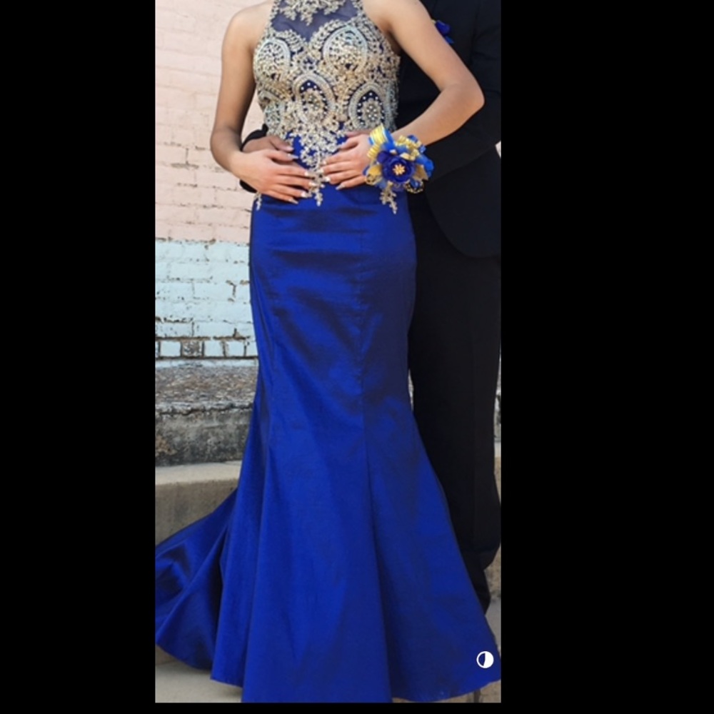 Royal Blue Dress used once for prom Size M